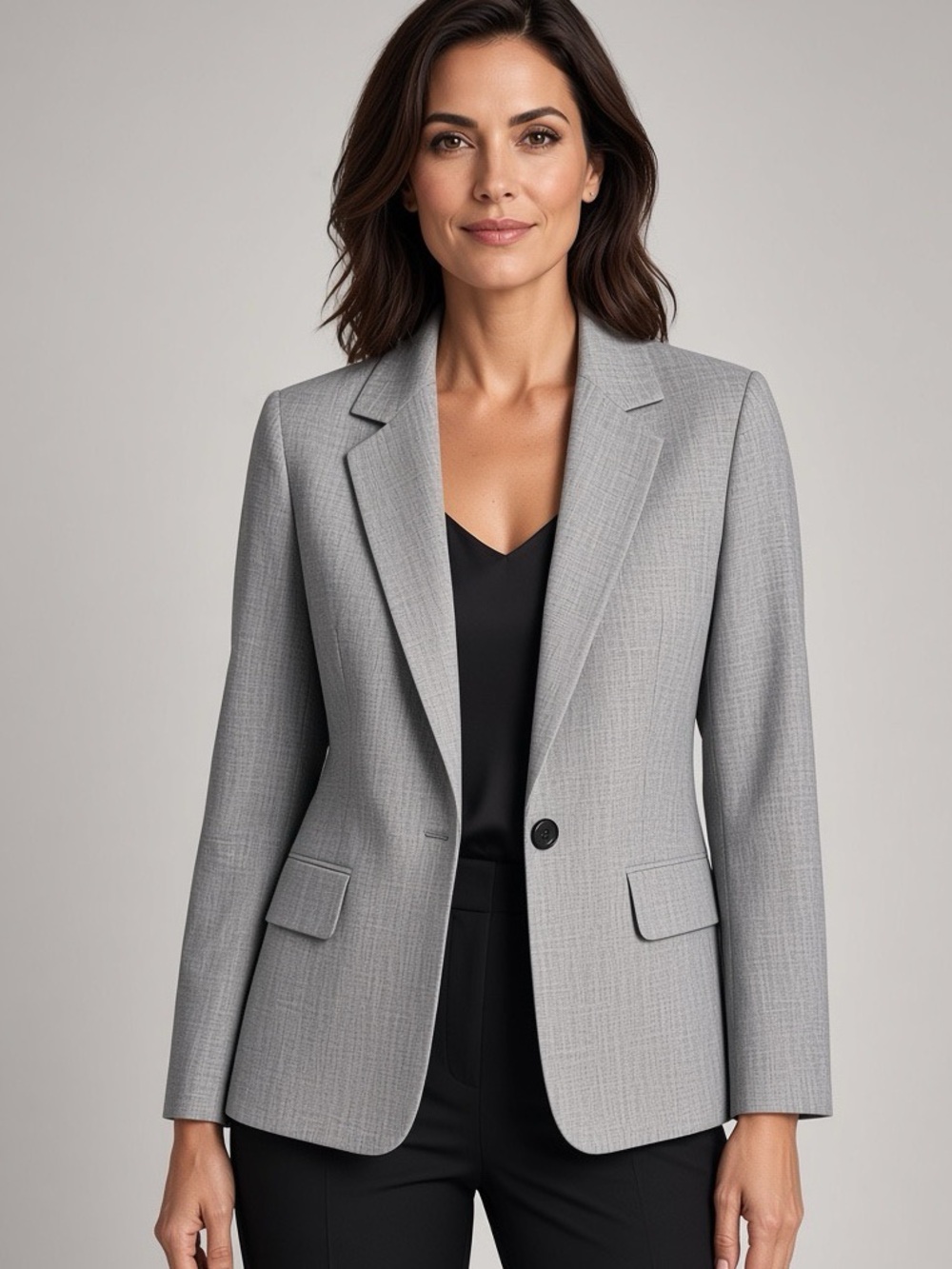 LeSuit Gray Textured Single-Button Blazer – Classic Work Suit Jacket 14